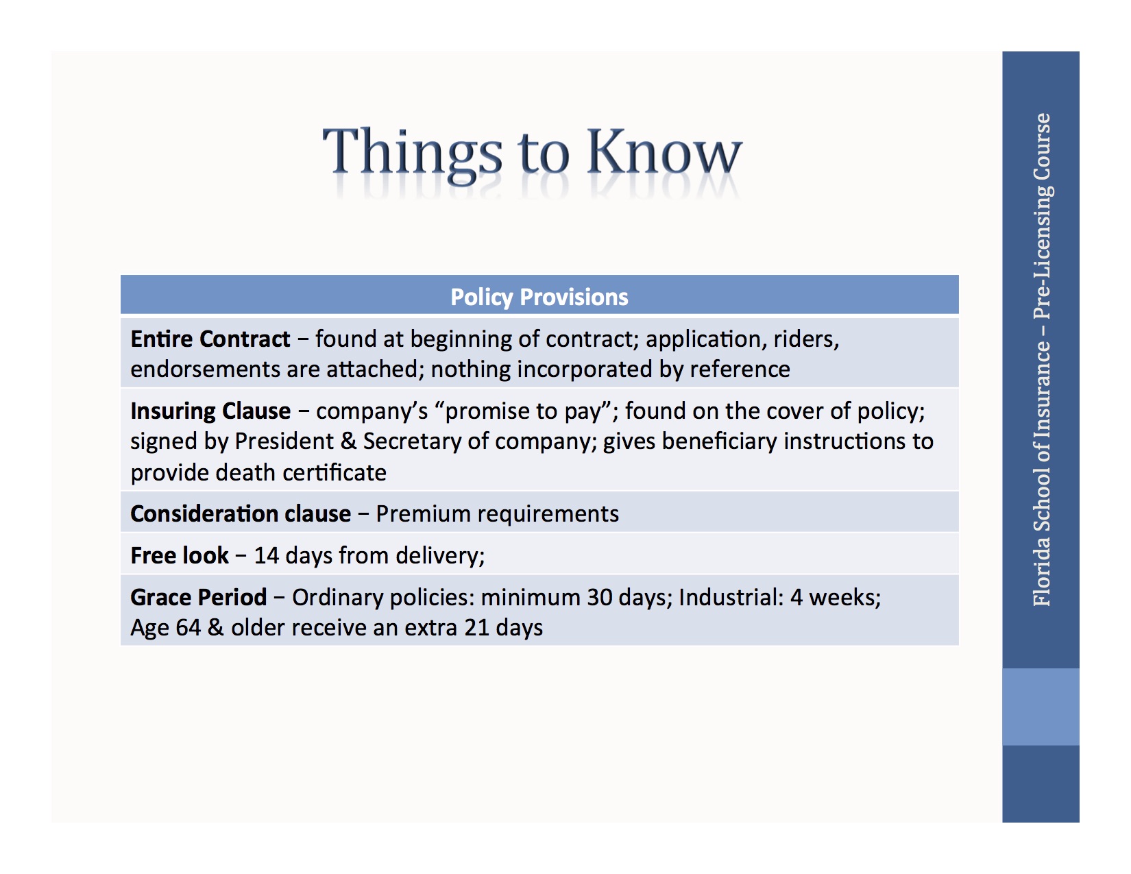 Elements of an Insurance Contract